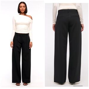 Abercrombie & Fitch Black Wide-Leg Trousers